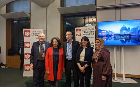 Palestinian Ambassador Husam Zomlot, Bambos Charalambous MP and Labour Leader Keir Starmer at LFPME annual reception Palestinian Ambassador Husam Zomlot, Bambos Charalambous MP and Labour Leader Keir Starmer at LFPME annual reception